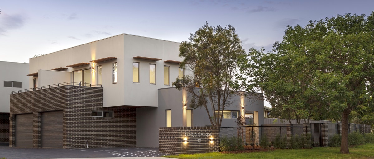Corinna Rise completed townhouses at Lyons, ACT